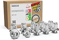 Vista 12 de Wheel Accessories Parts 24 tuercas de orejeta estilo OEM M14x1.5 14x1.5 rosca de 1.60" de largo, color negro, hexagonal de 13/16" 21mm, compatible