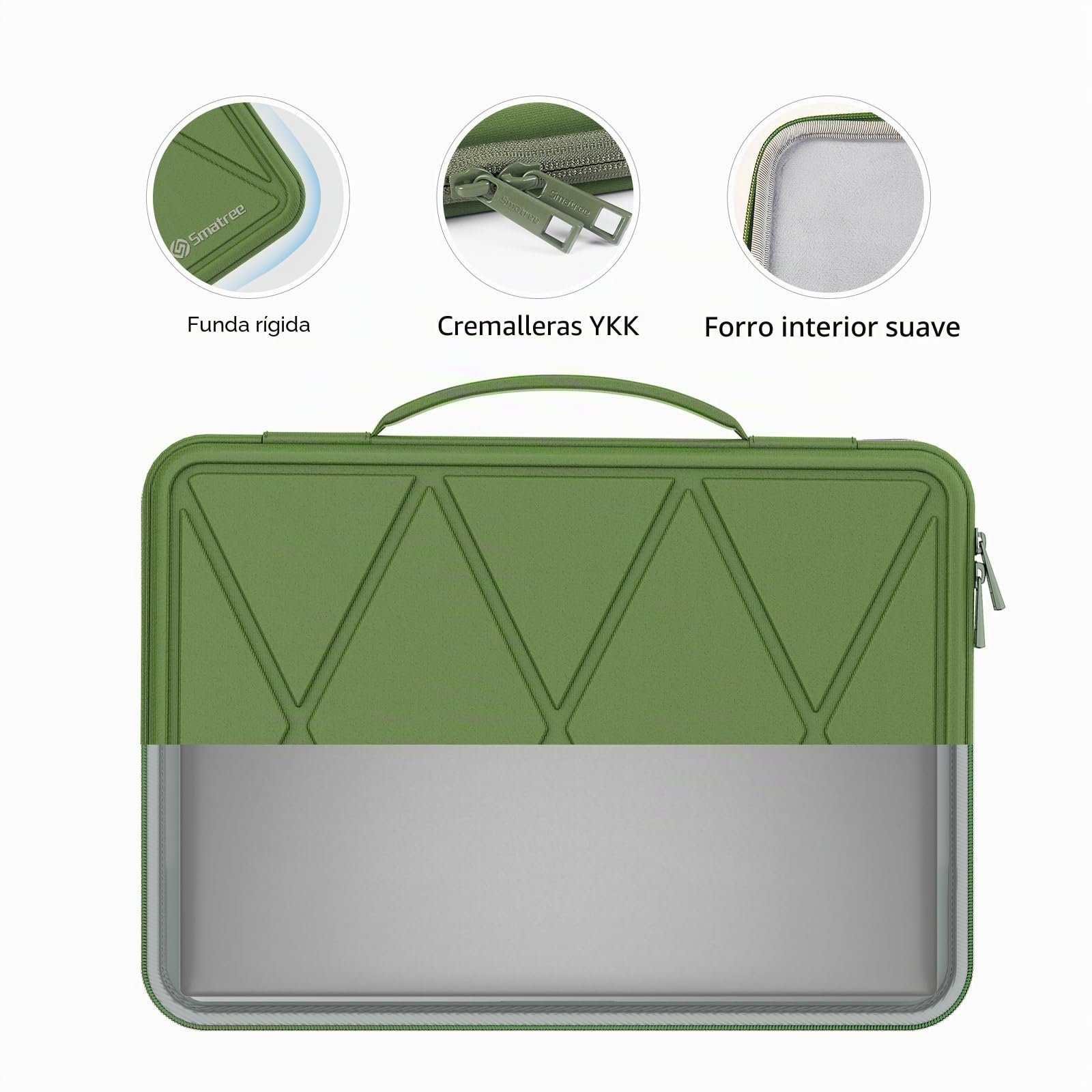 Smatree - Funda protectora rígida de EVA compatible con portátiles de 15,6 pulgadas HP OmniBook 3 Laptop Next Gen AI PC/OmniBook 3 NGAI 15, HP 255 G10 y EliteBook 655/650 G10/G9, verde (X8274G)