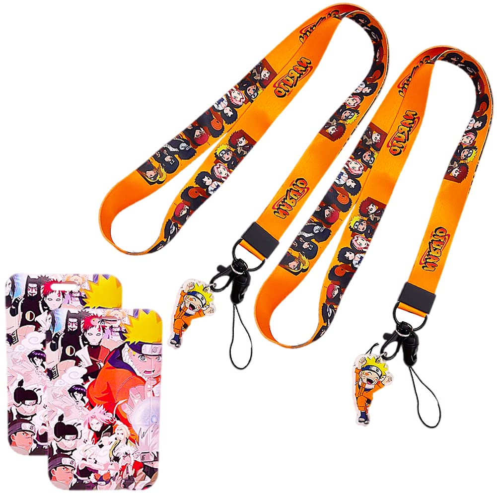 BESTZY Naruto Lanyard Neck Strap 2 pcs Naruto Lanyard with Badge