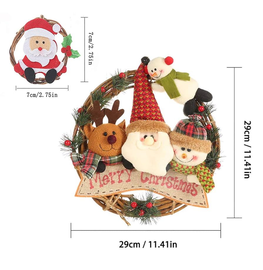 YZCX Pack of 4 Christmas Wreaths Garland, Christmas Tree