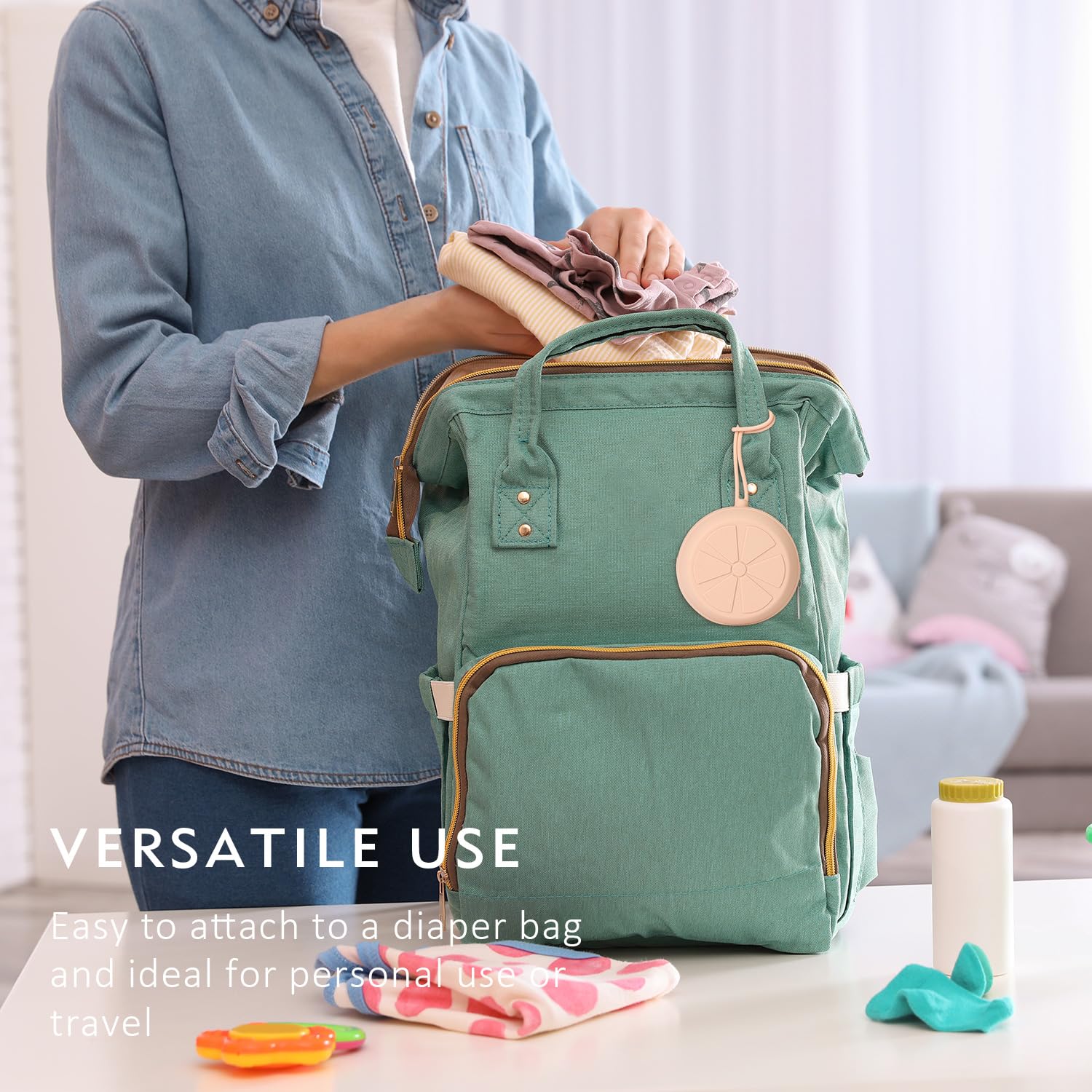 Funda de silicona para chupete, funda de almacenamiento de silicona para recién nacido, bolsa de viaje portátil sin BPA para niños y niñas (rubor, lila polvoriento)