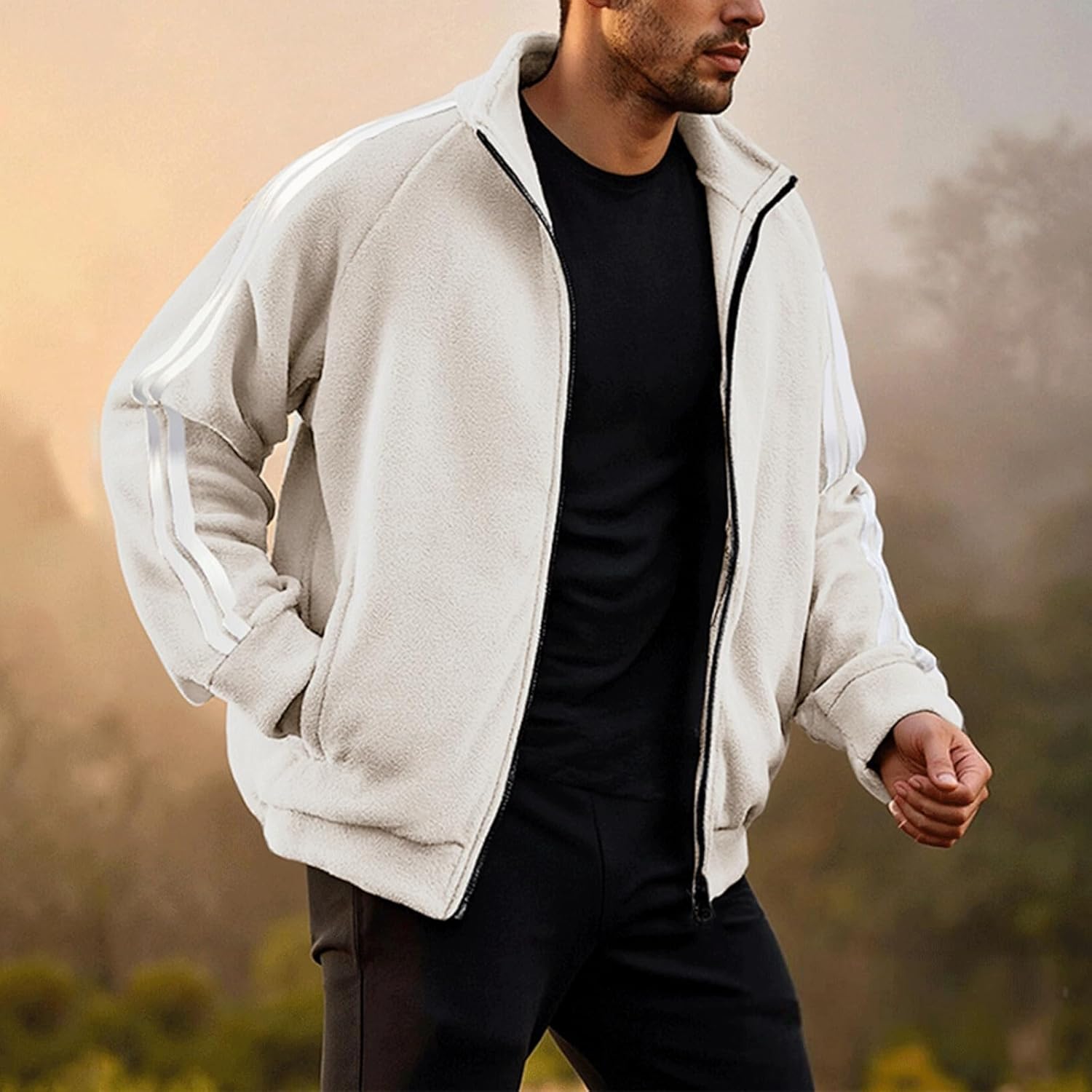 Winter Jacket Men 2025 Lightweight Long Sleeve Sweatshirt Big and Tall Thermal Warm Mens Fashion Cloth