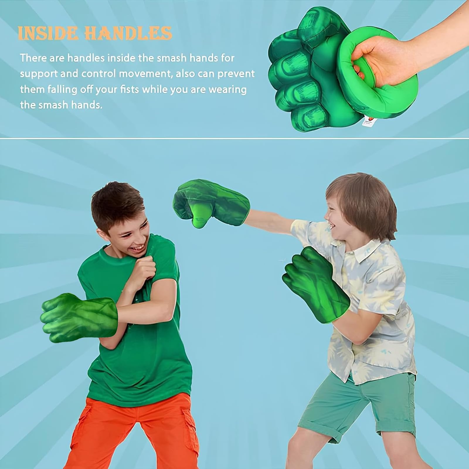 Guanti da Boxe Eroi - Guanti Morbidi in Schiuma per Cosplay, Natale, Halloween e Compleanno (1 Paio, Verde)