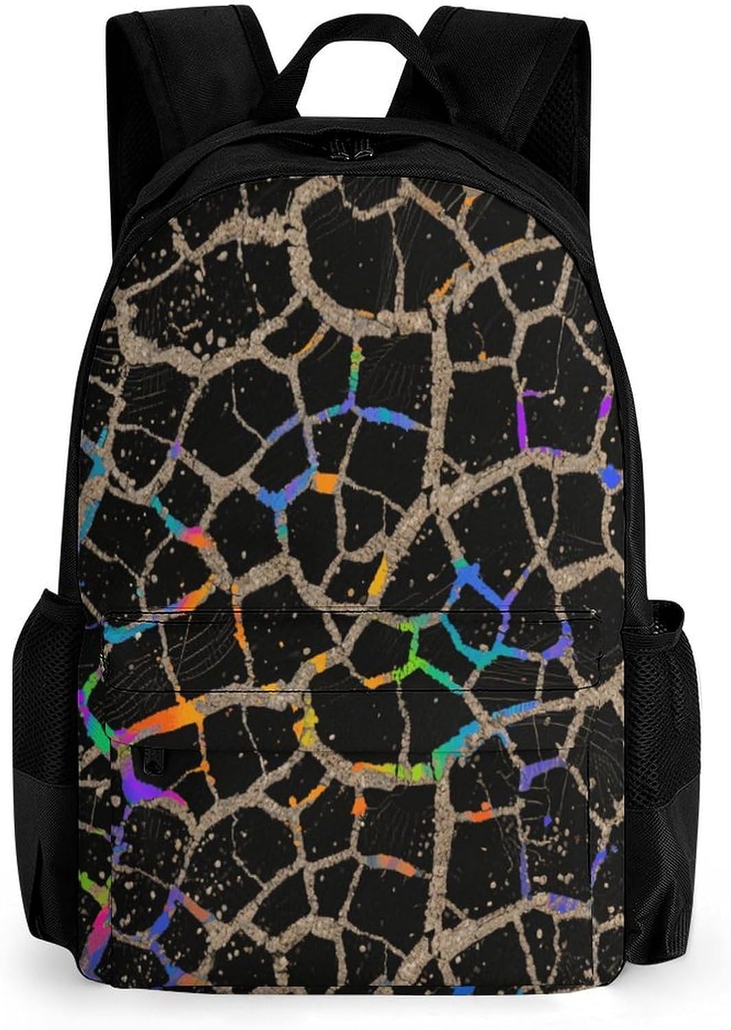 Neon Black Stone Backpack Daypack Travel Backpack | Lightweight Casual Laptop Backpack for Women Men Aesthetic Travel Bag for Weekender Business Hiking Outdoor