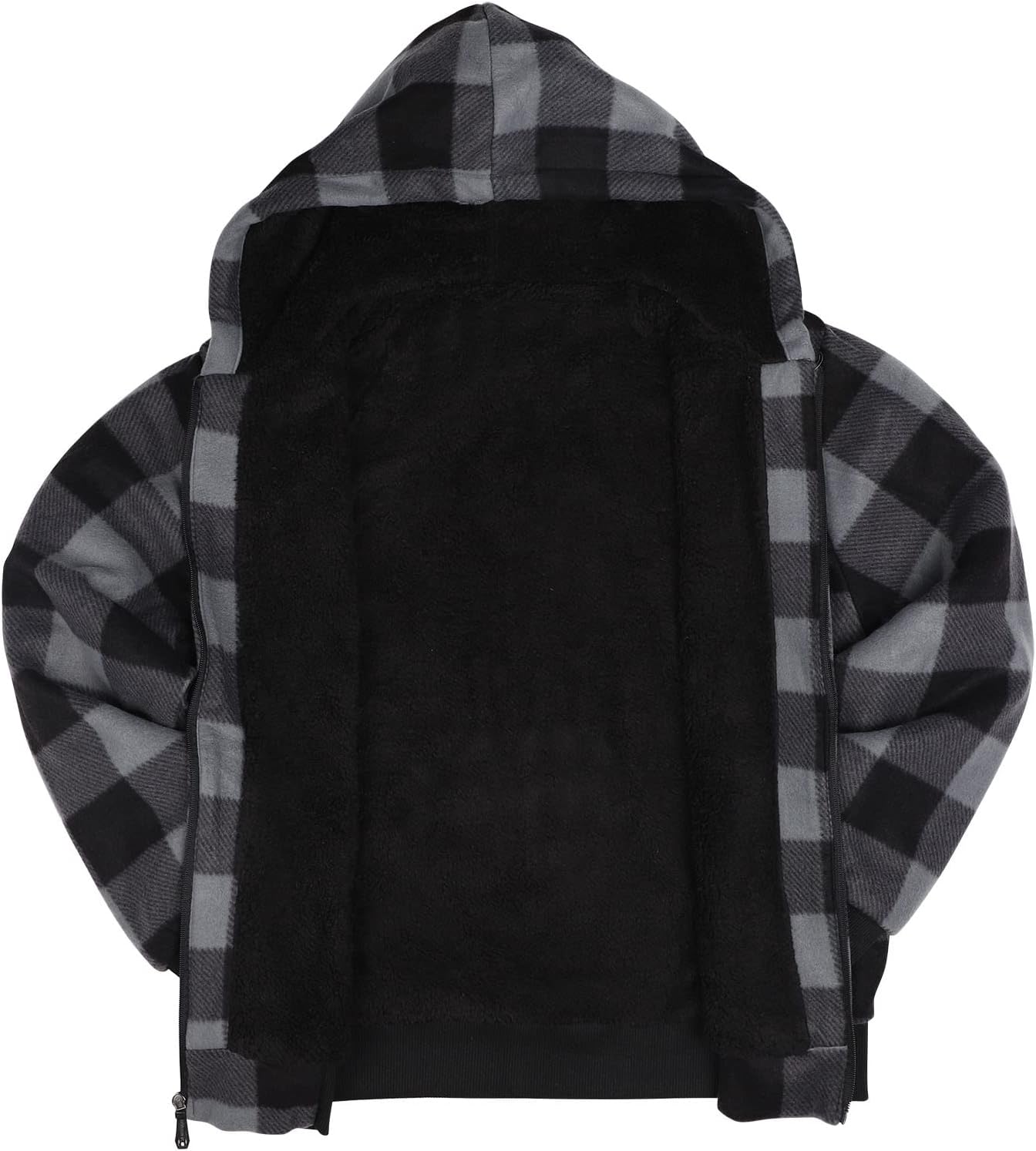 Yasumond Hoodies for Men Zipper Fleece Sweatshirt Heavy Sherpa Lined Hooded Warm Winter Coats Big Tall - Image 7