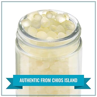 Krinos Greek Mastic Gum: Rich History, Piney Flavor, Culinary Treasure | Chios Island PDO Product, 17g jar