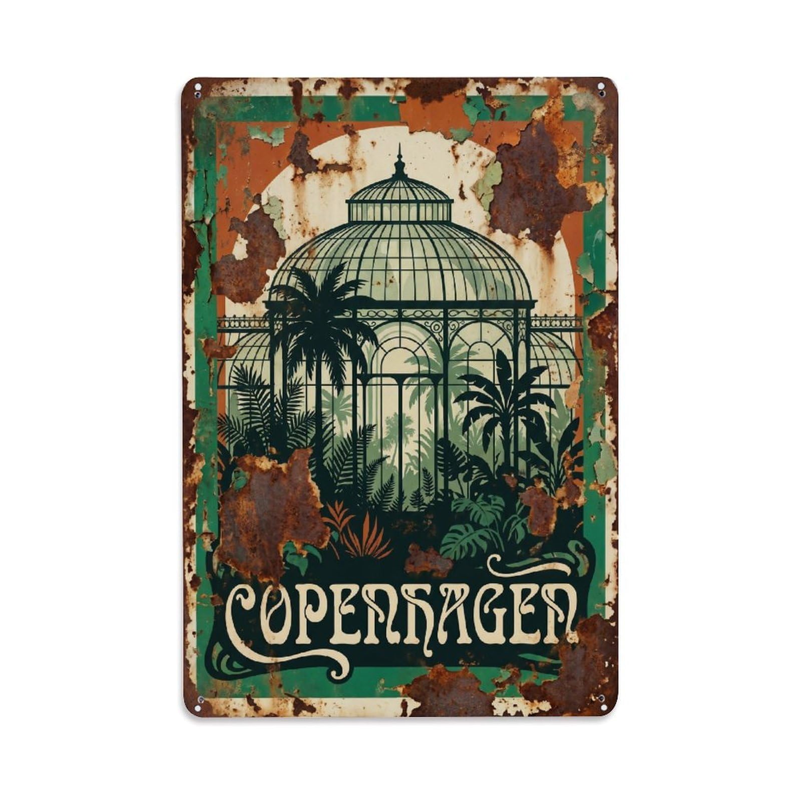 Este 8X12inch Style Vintage Travel Copenhagen Denmark Pleased Metal Tin Sign