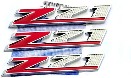 Yoaoo Emblemas Z71 Rojos OEM 3D Compatible con Silverado 2500Hd Sierra Tahoe Suburban Cromo