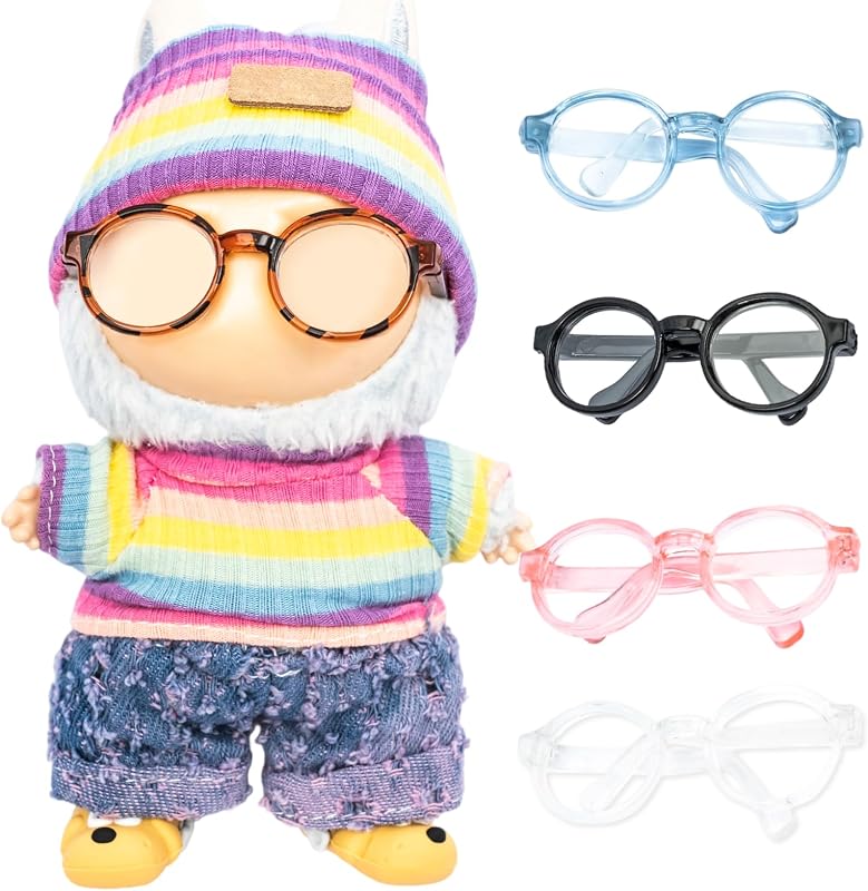 5pcs Doll Glasses, 5 Colors Plastic Dress up Eyeglasses for lububu(No Doll) | Plastic, Dress Up Eyeglasses, For lububu Toy, NO Clothes