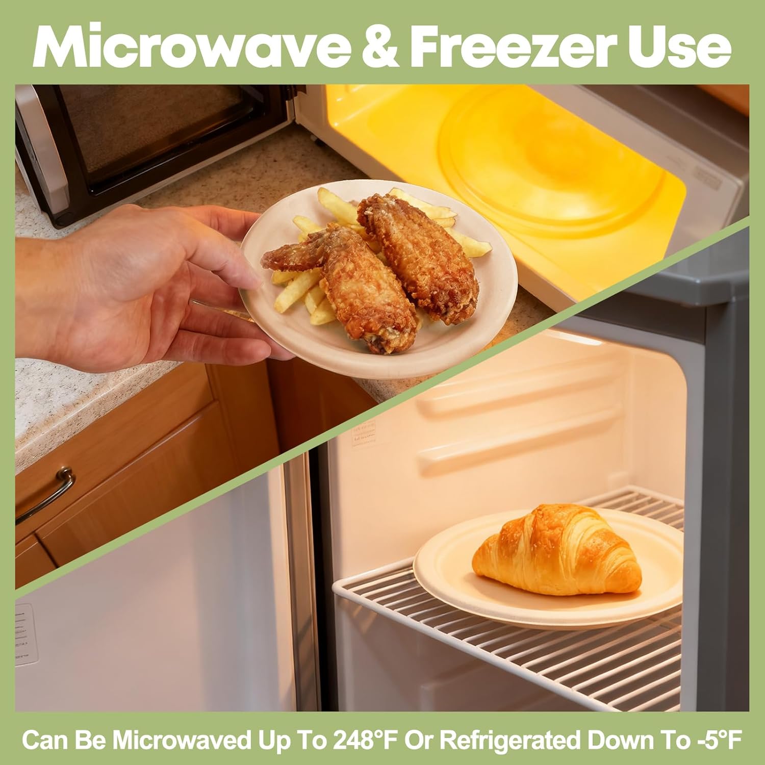 W&Y 100 Pack 6 Inch Disposable Small Paper Plates,Heavy Duty Dessert Plates - Compostable, Microwave-Safe, Leak-Proof, Ideal for Parties, Picnics & Daily Use - Image 3