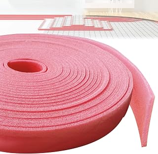 Randdämmstreifen,50mm x 5mm x 20m Randdämmstreifen Selbstklebend, randdämmstreifen für Ausgleichsmasse Zur Abdichtung Zwischen Fußbodenheizungsplatten und Wänden(Rosa)