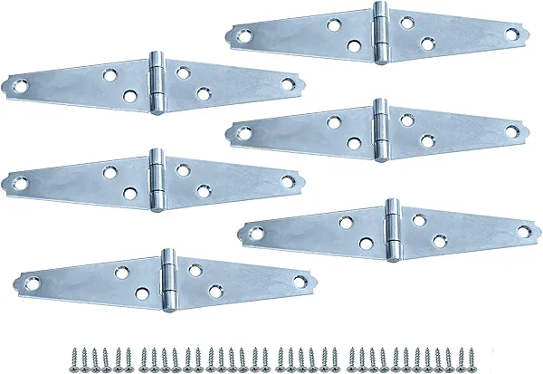 QCAA Light Strap Hinge, Steel, 3", Zinc Plated, 6 Pack, Made in Taiwan