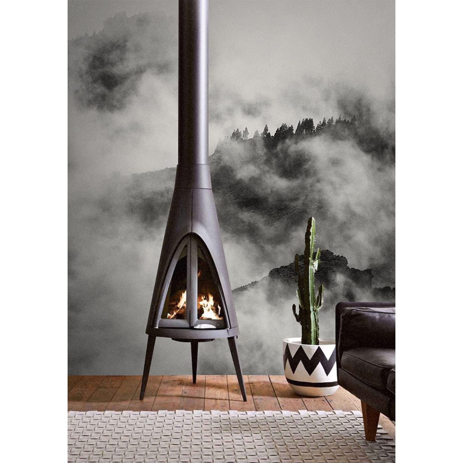 Papier Peint Meuble Chambre Salon Cuisine Forêt Brumeuse Décoration Murale 312x219