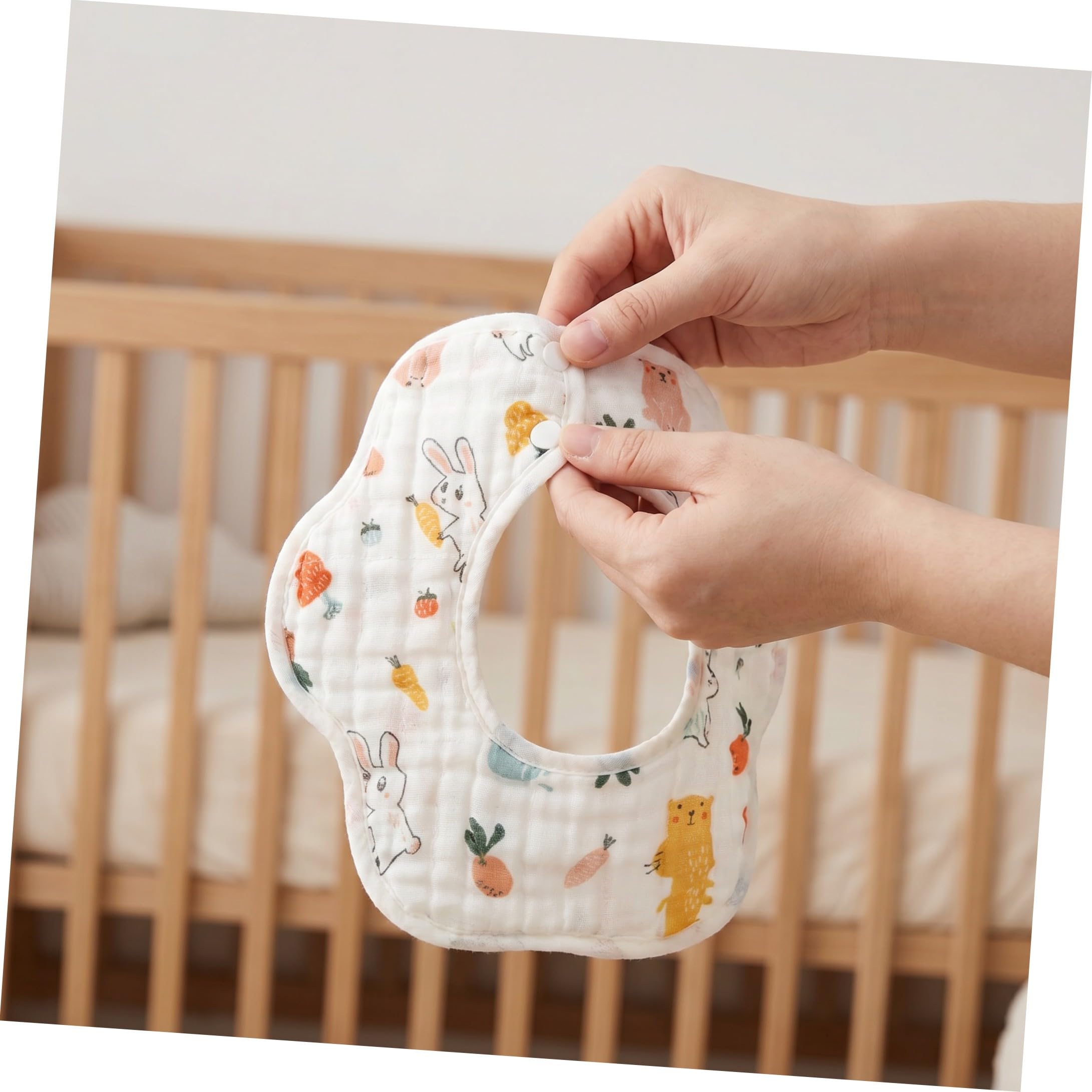 Toyvian Babero De Saliva Ñiño Algodón 8 Capas 8 Piezas Para Niños Pequeños Botón Ajustable Para Dentición Toalla Alimentación Delicada Piel Uso Diario Bebés