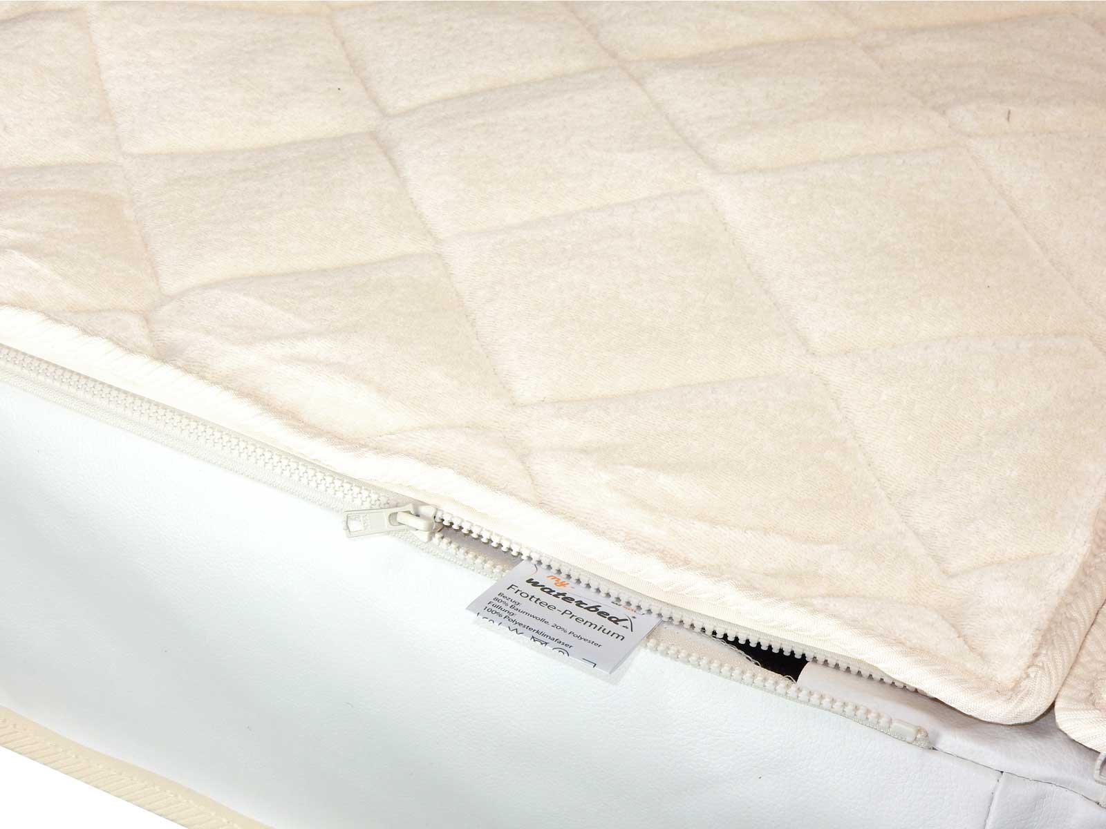 Frottee Wasserbettbezug Auflage Bezug Baumwolle für Wasserbett Rundumbezug (180 x 200 cm)