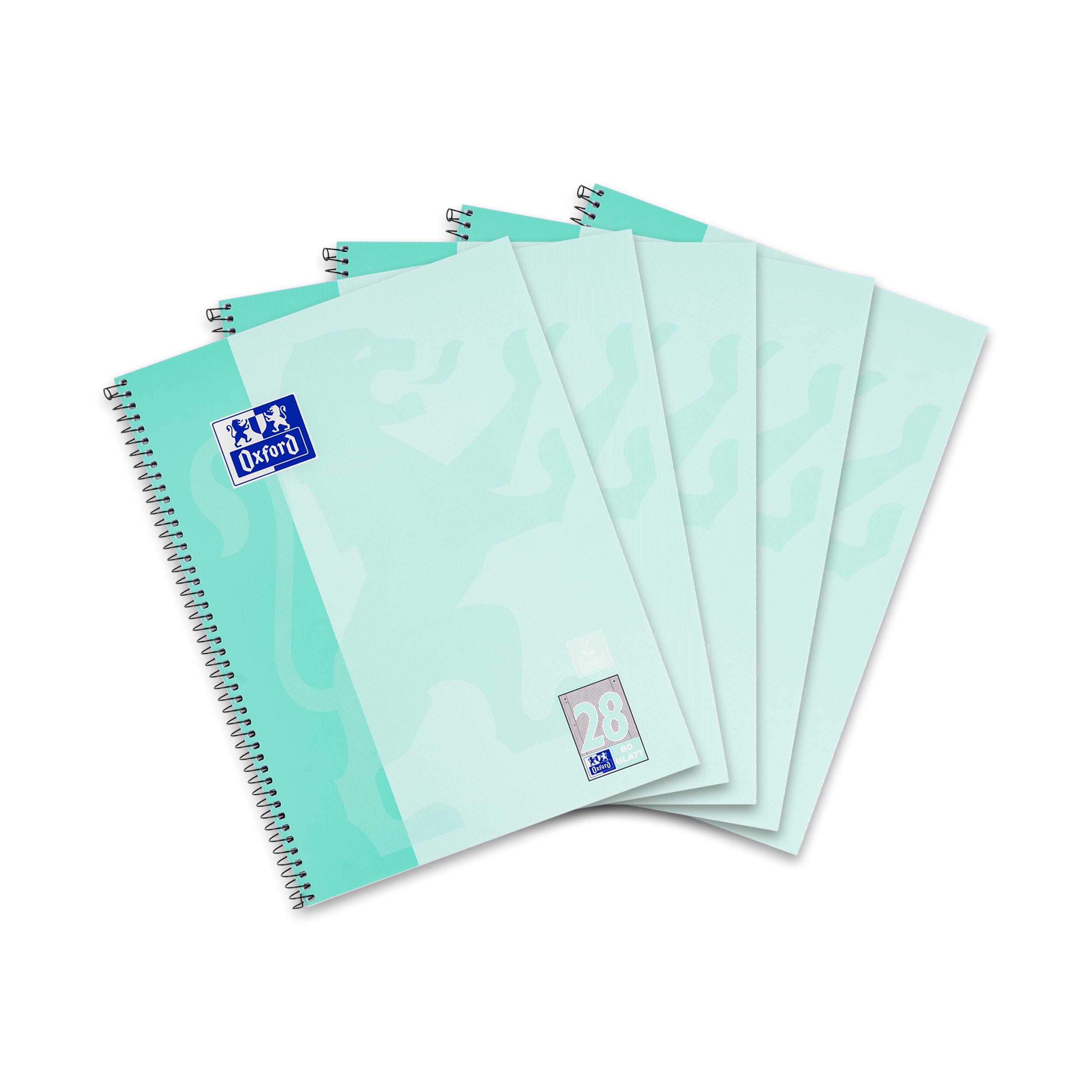 Oxford College Notepad A4 Squared 160 Pages Punched Mint Pack of 5