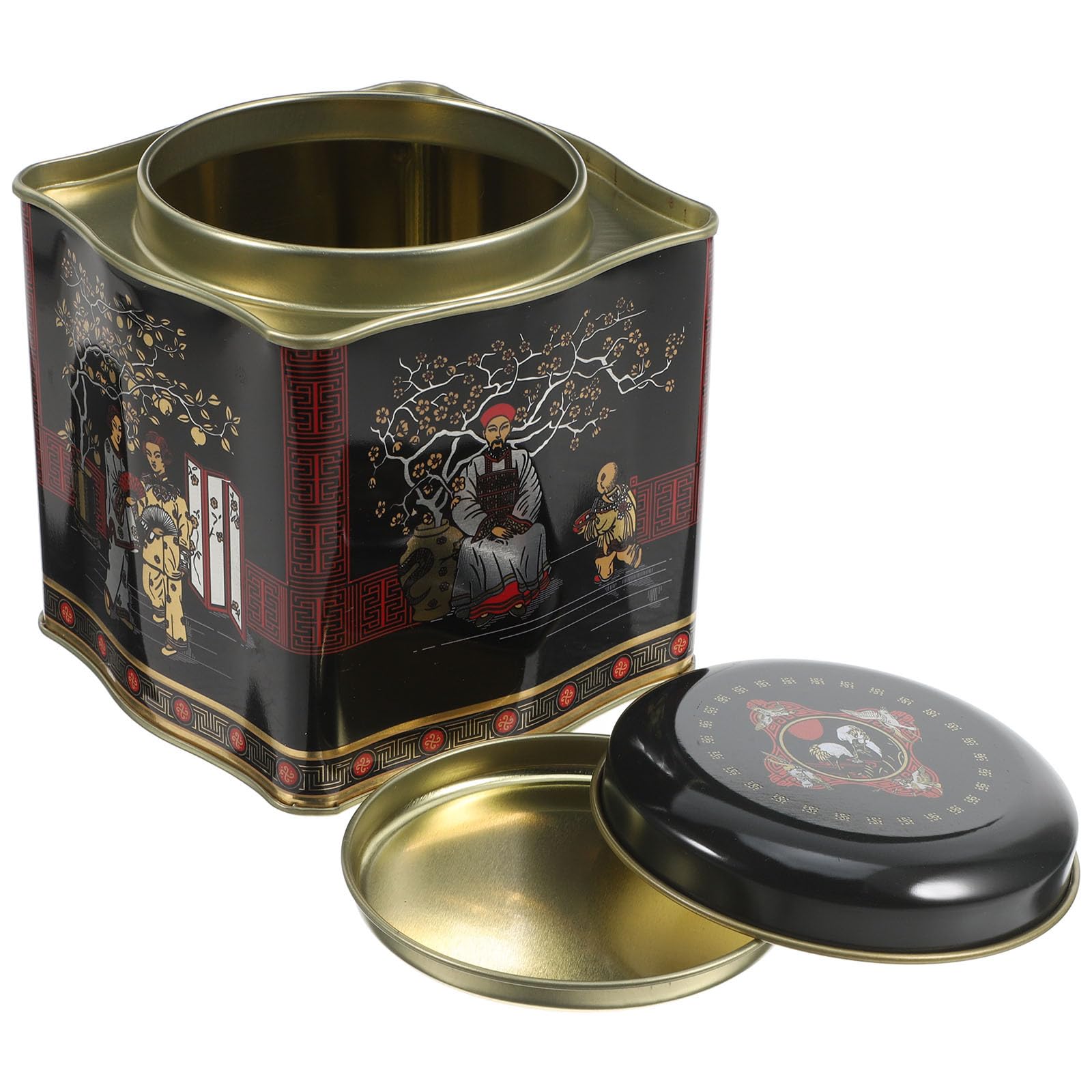 Caja de metal hermetica que conserva el aroma de te suelto y cafe