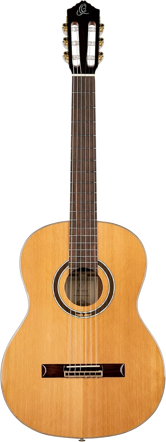 Ortega Guitars 6 String Performer Series Solid Top Nylon Classical Guitar w/Bag, Right, Full (R159)