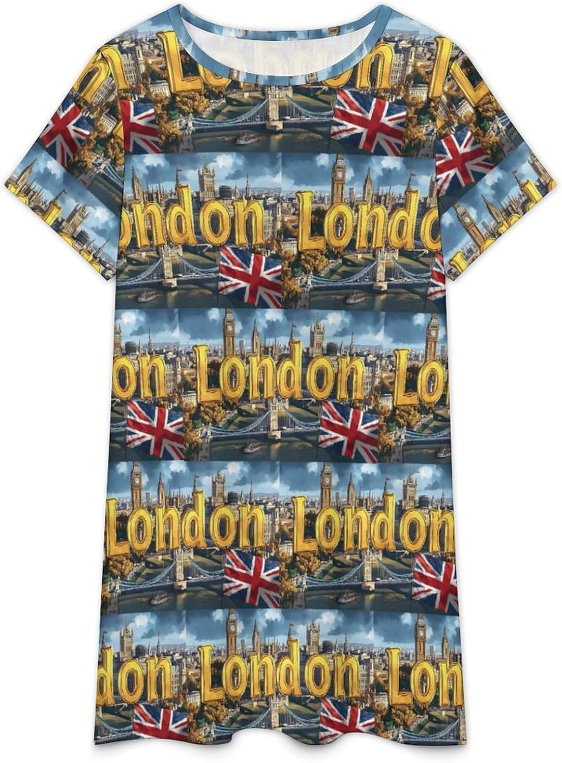 I Love London Nightgowns for Women Short Sleeve Sleep Dress Casual Sleepshirt Night Gowns Pajamas