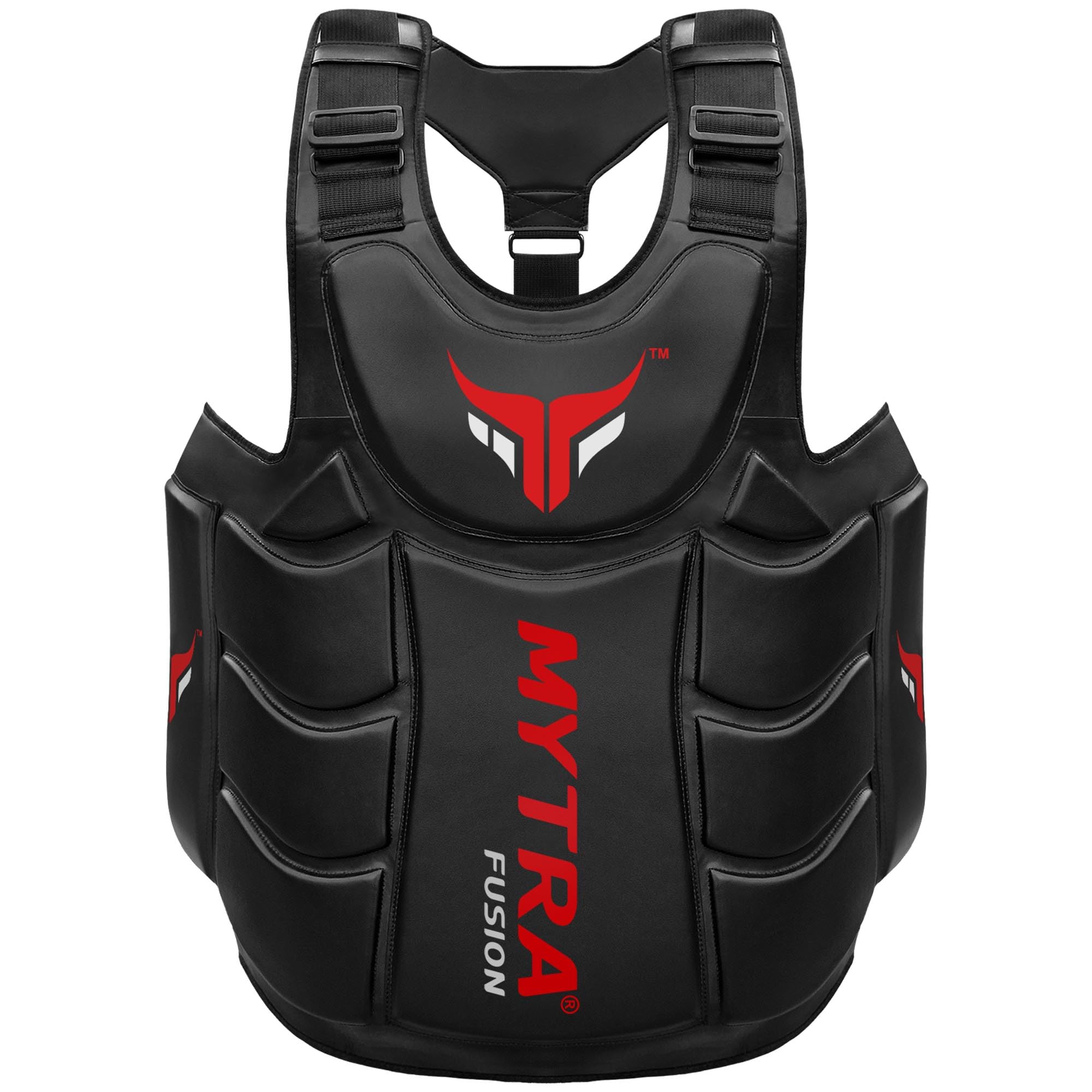 Mytra Fusion Plastron de Boxe – Protection de Poitrine Renforcée Ceinture Abdominale et Bouclier Corporel pour Entraîneurs MMA, Muay Thai & Arts Martiaux & Équipement de Sparring (Noir)