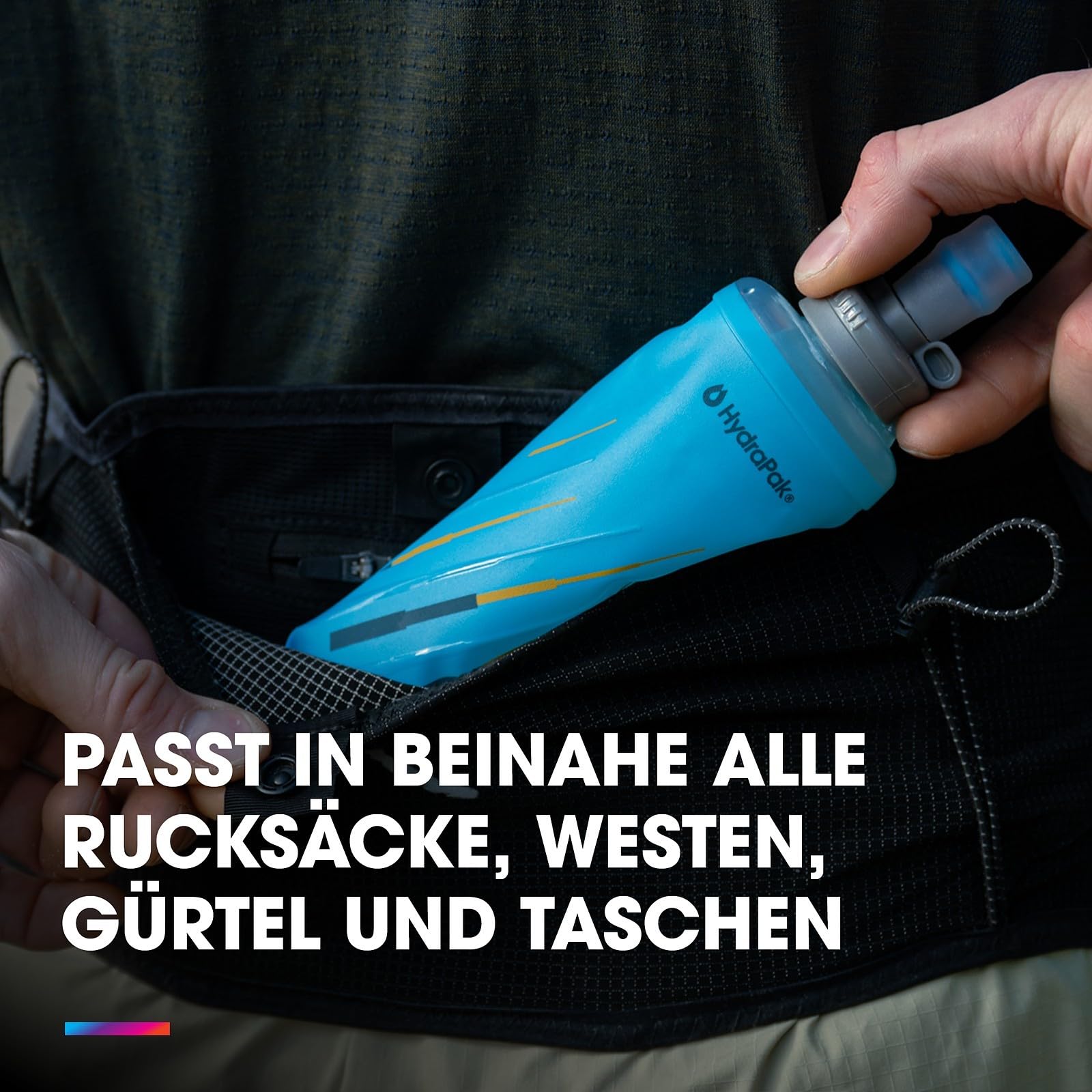 HydraPak SoftFlask 250 ml 2er-Pack – Komprimierbare Ernährungstrinkflasche – BPA-frei, leicht zu öffnende Verschlusskappe, faltbar, leicht