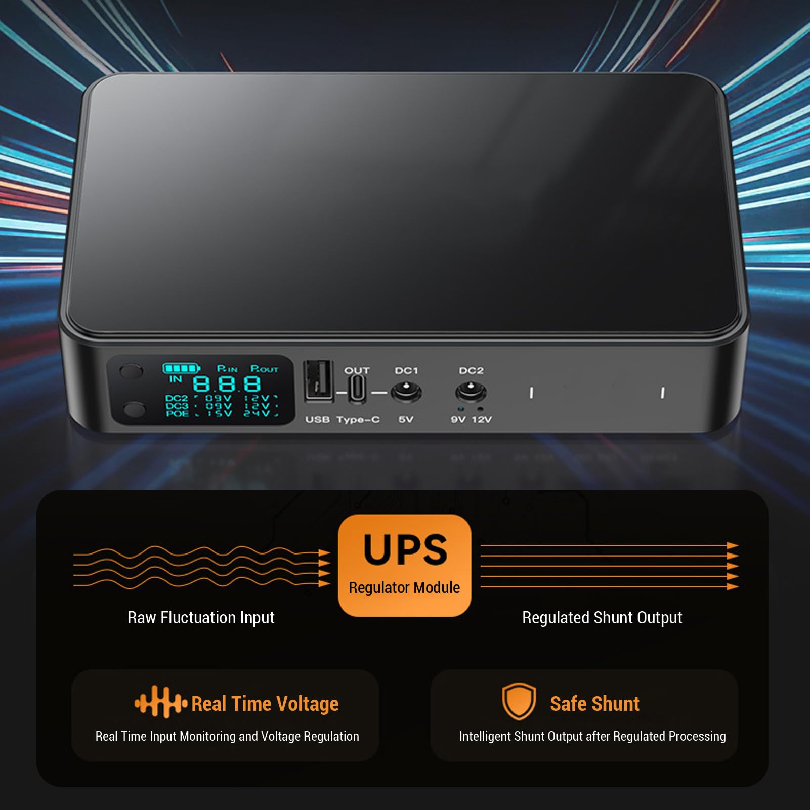 Mini Fuente de Alimentación UPS de 18 000 MAh con BateríA de Respaldo, Salida USB CC de 5 V y 3,6 A, Tipo C, para Enrutador, Módem y Cámara de Seguridad. System de Alimentación
