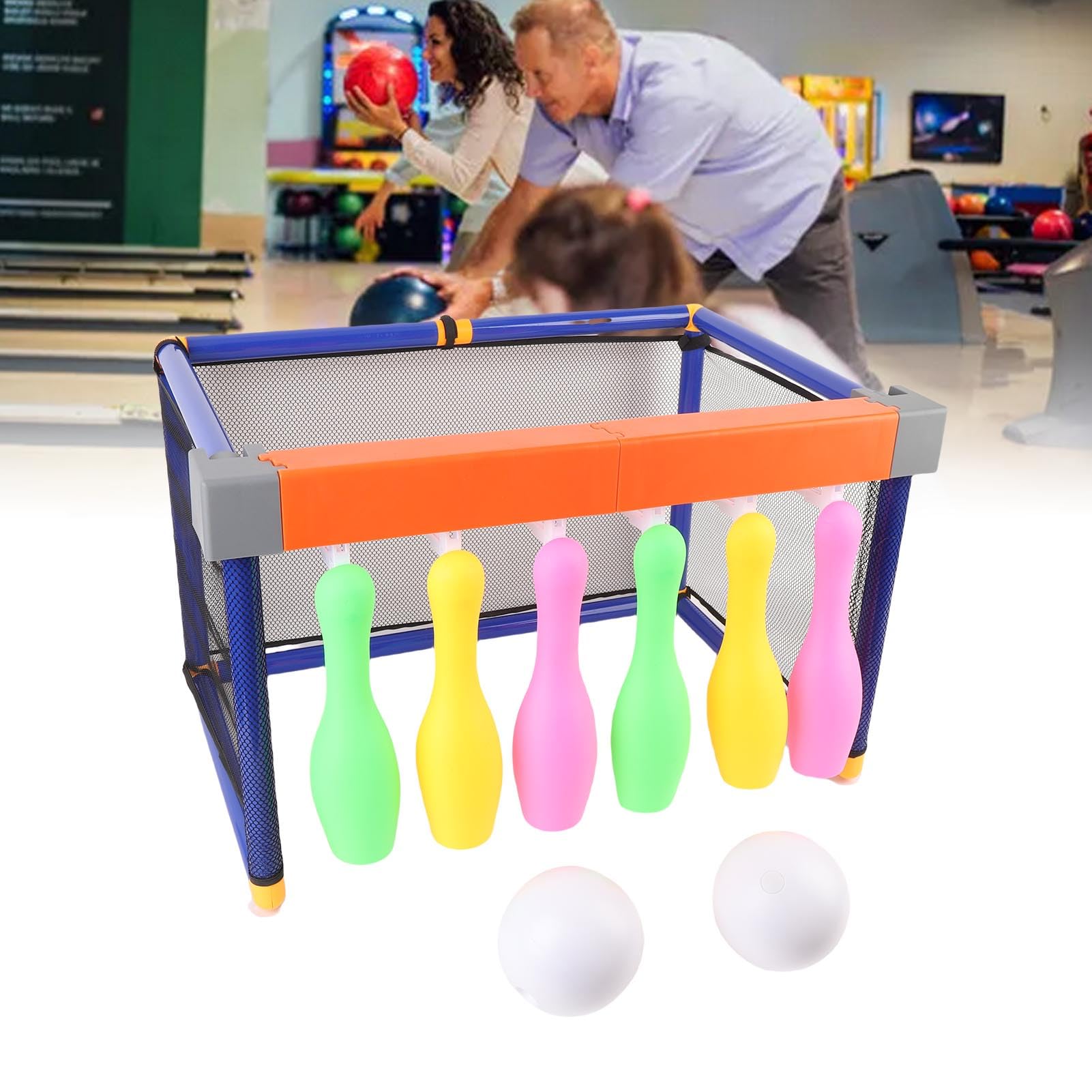 Juego de Bolos de Fútbol para Niños con Bolas de Bolos Iluminadas y Pines Coloridos para Actividades Familiares y Juegos Deportivos