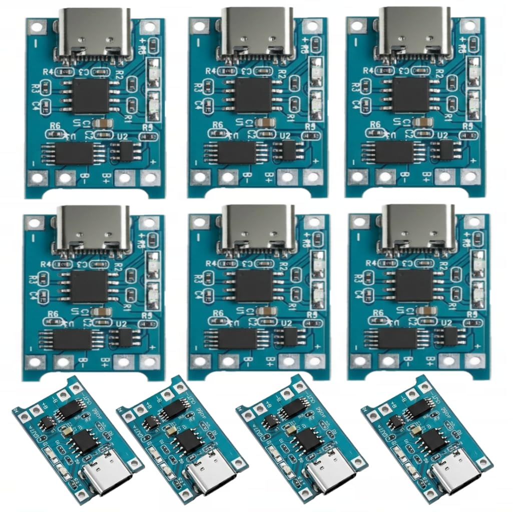 TC4056 Charger Modulo USB-C 5V 1A Caricabatterie Module Protezione Doppia per Batterie Li-ion 18650