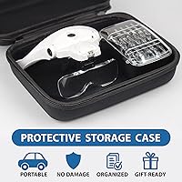 Vista 5 de Vision Aid - Lupas con luz para trabajo de cerca, lupa iluminada de diadema manos libres con estuche de almacenamiento para pasatiempo, pintura