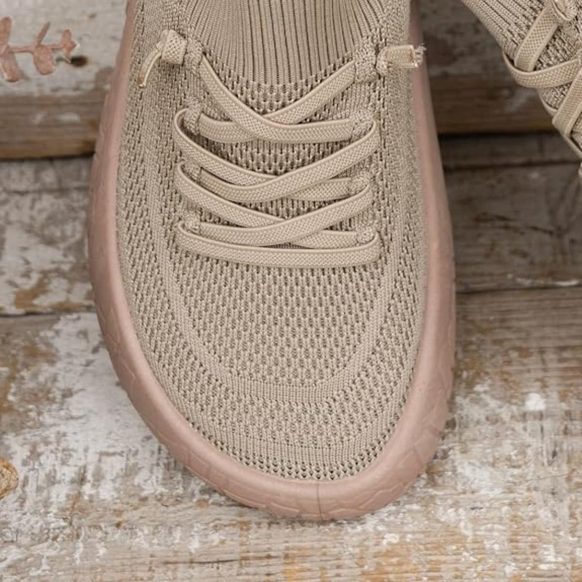 Zapatillas de punto para caminar con plataforma para mujer