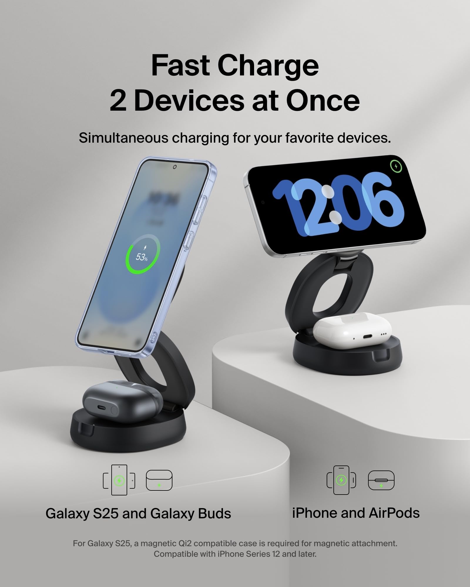 Amazon.com: Belkin Qi2 15W Wireless Fast Charging Station, 2 in 1