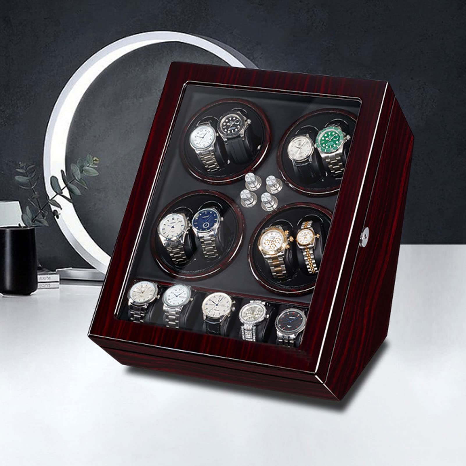 Caricatore per Orologi 8+5 per Orologi Automatici da Uomo e da Donna con 5 modalità di Rotazione, Motori silenziosi Giapponesi, Scatola di Carica per Orologi Automatici