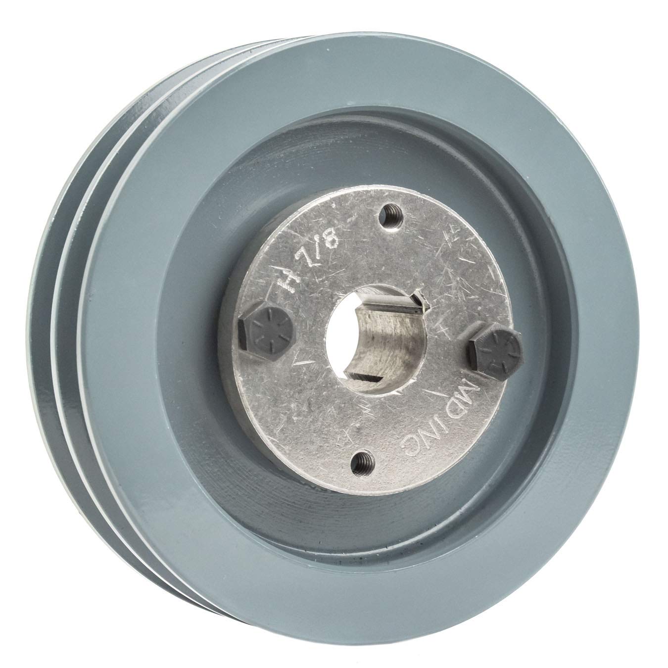 Cast Iron 4.75" Dual Groove Pulley Belt A Section 4L with 7/8" Sheave Bushing 2AK49H