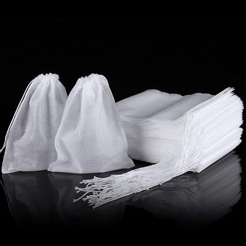 Miniatura 2 de 300 bolsas de filtro de té con cordón, bolsas de filtro de algodón vacías desechables para té suelto (3.94 x 3.15 pulgadas)