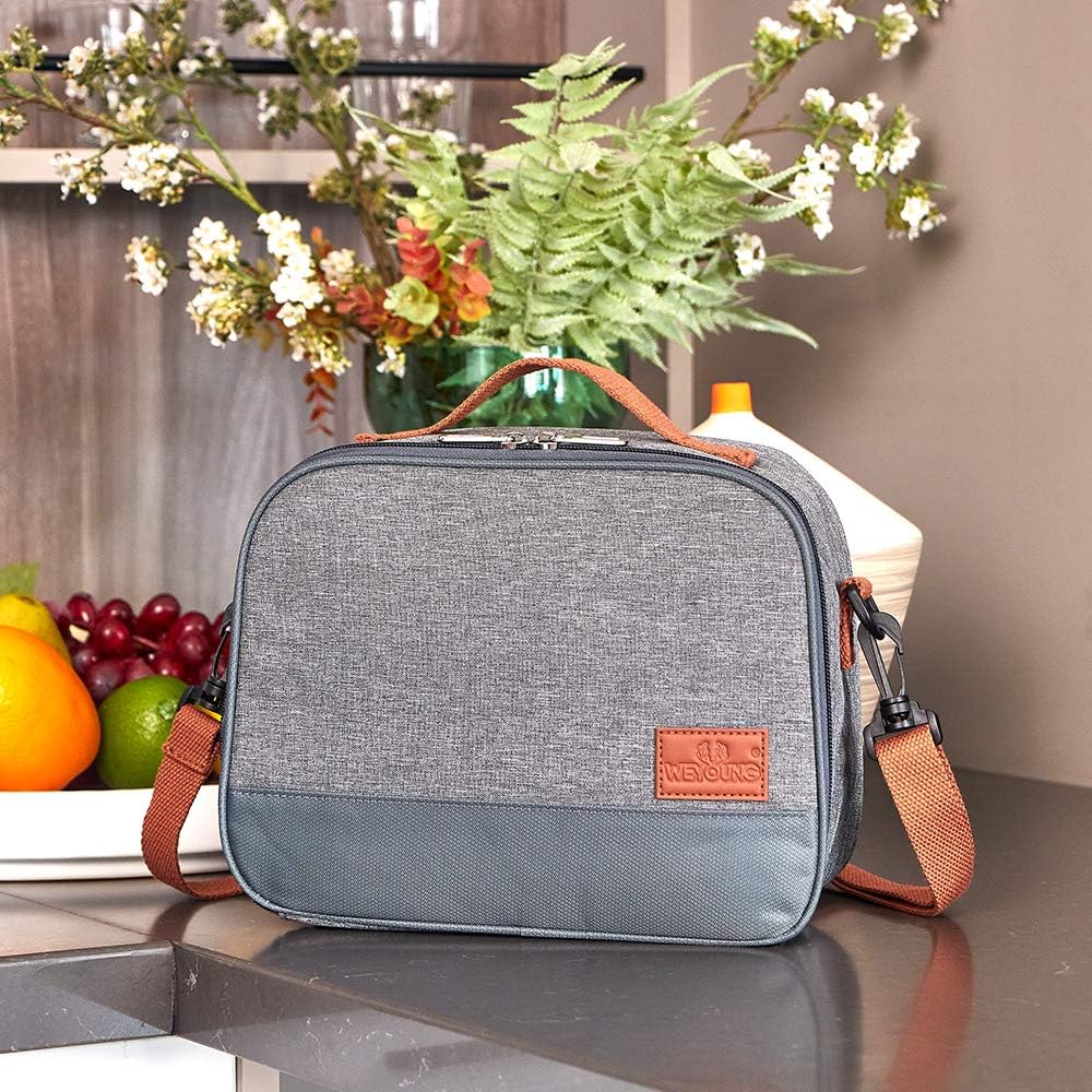Whitsunday Insulated Shopping Bags For Groceries Insulated Bags lunch bag For Food Transport - 2PK (Urban Grey- C)
