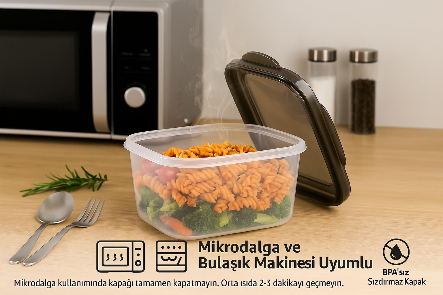 SUWORS 3’lü Sızdırmaz Saklama Kabı Seti | 1600ml + 2800ml + 4600ml | Şeffaf Plastik Yemek Kabı | Gıda Saklama & Mutfak Organizer Kutusu | Mikrodalga ve Buzdolabı Uyumlu
