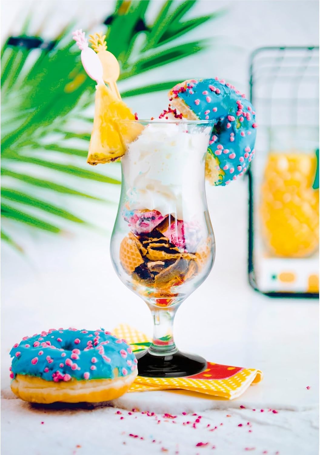 Glasmark KROSNO, 420 ml, Set of 6, Alcoholic Cocktail Glasses, Long Drink Glasses, Cocktail Glasses, Drinking Glasses, Party Glasses, Perfect for Home, Restaurants and Parties, Teaspoon Included