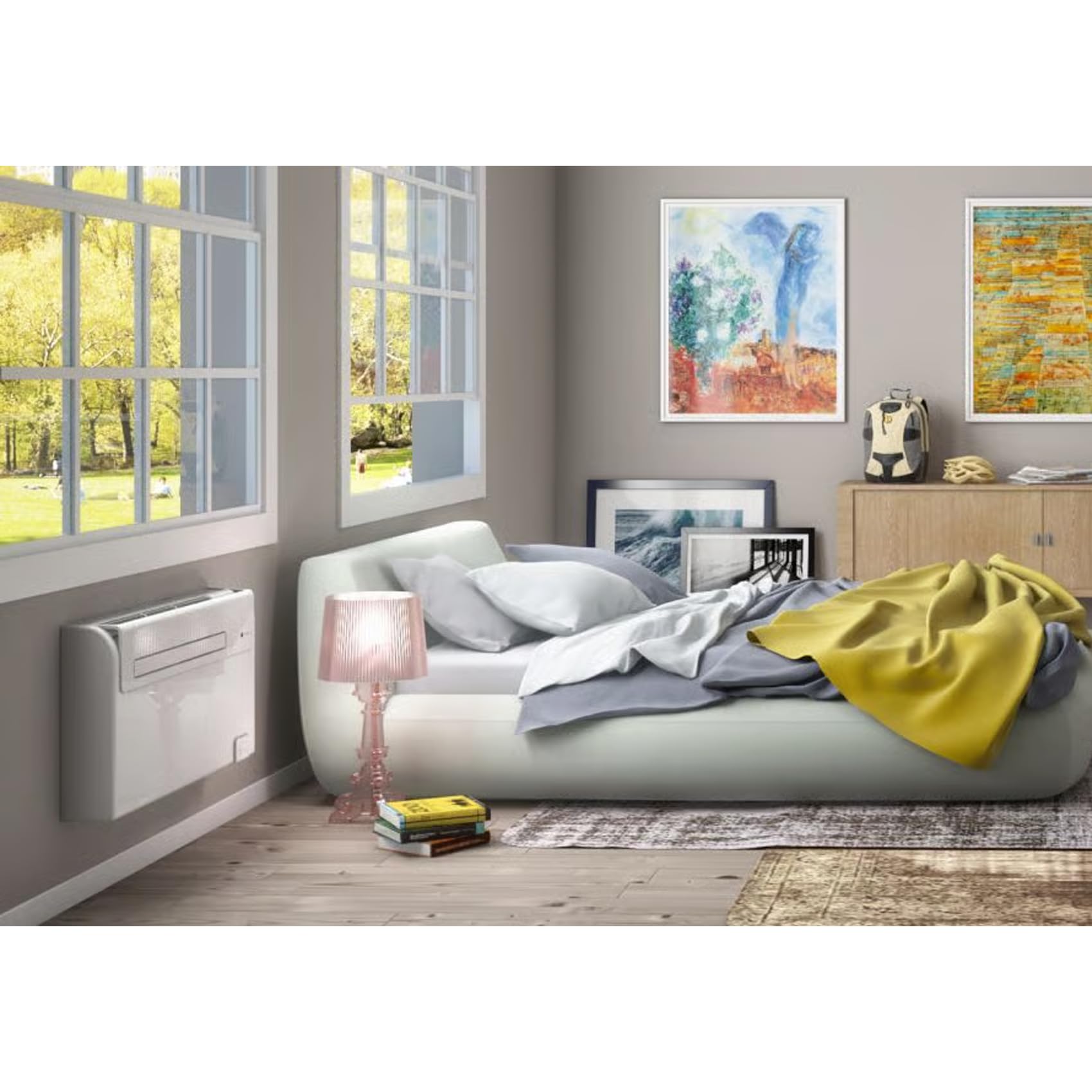Olimpia Splendid Unico Air HP EFA, Climatiseur Mural Sans Groupe Extérieur | Conditionneur d'Air 02595, Chaud/Froid, Design Slim 16 Cm, Silent System, Télécommande