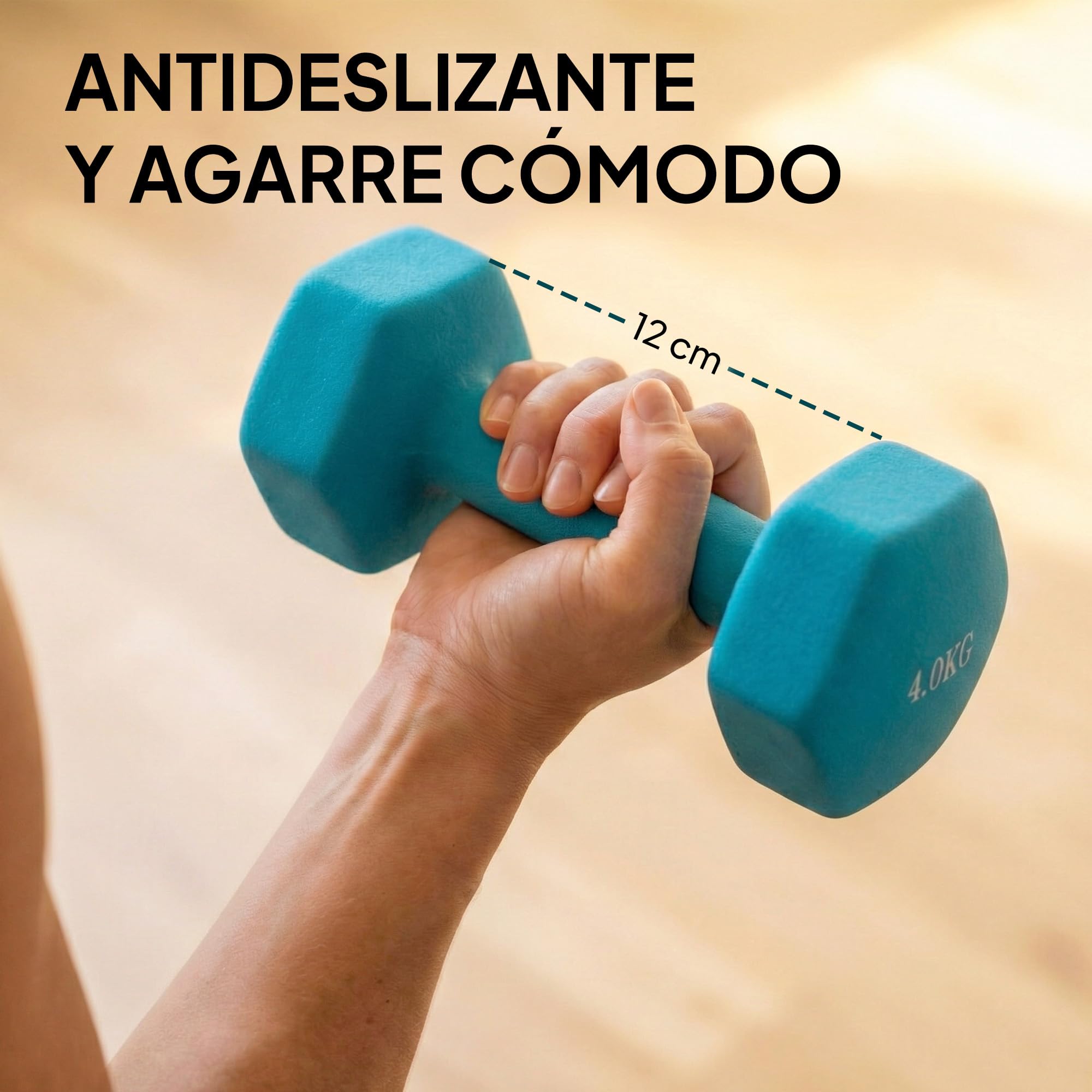 SPORTNOW Juego de Mancuernas de 8 Piezas 20 kg Hexagonales Multicolor | 2x1kg, 2x2kg, 2x3kg, 2x4kg, con Soporte de Almacenamiento, Mango Recto, para Entrenamiento de Fuerza en Casa Gimnasio