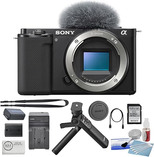 Sony ZV-E10 Cuerpo de cámara sin espejo Negro incluido con tarjeta de memoria de 64 GB + batería y cargador + paño de limpieza + kit de inicio de Sony ZV-E10 Cuerpo de cámara sin espejo Negro incluido con tarjeta de memoria de 64 GB + batería y cargador + paño de limpieza + kit de inicio de