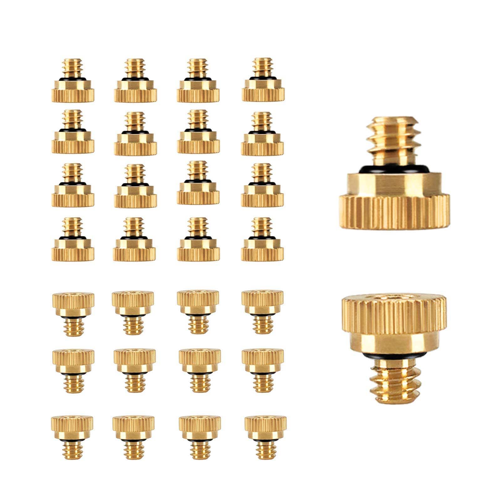 TQNVCKFP Brass Misting Nozzles Low-Pressure Atomizing Spray Head Nozzle for Outdoor Cooling System Garden 50 Pieces aperture0.5mm