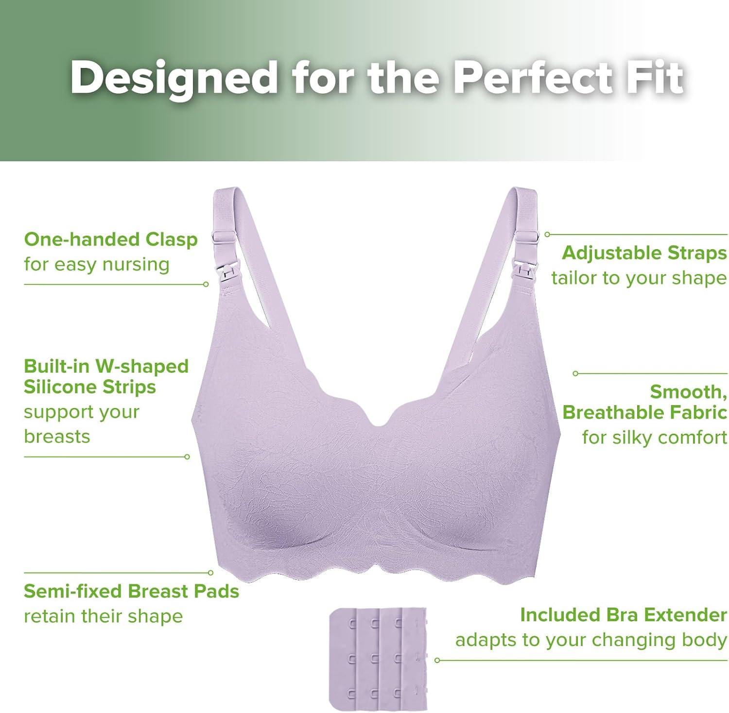 haakaa Nursing Bras for Breastfeeding, Ultra-Comfort Seamless Maternity Bra with Jelly-Strip Support - Image 4