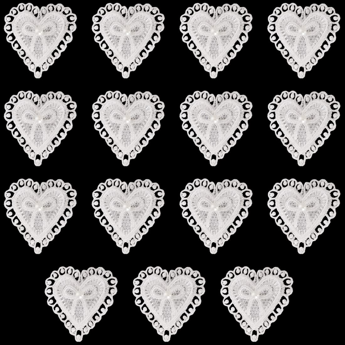 100-Piece Heart & Star Applique Patches – Glitter PU Sew-On Embellishments For DIY Crafts
