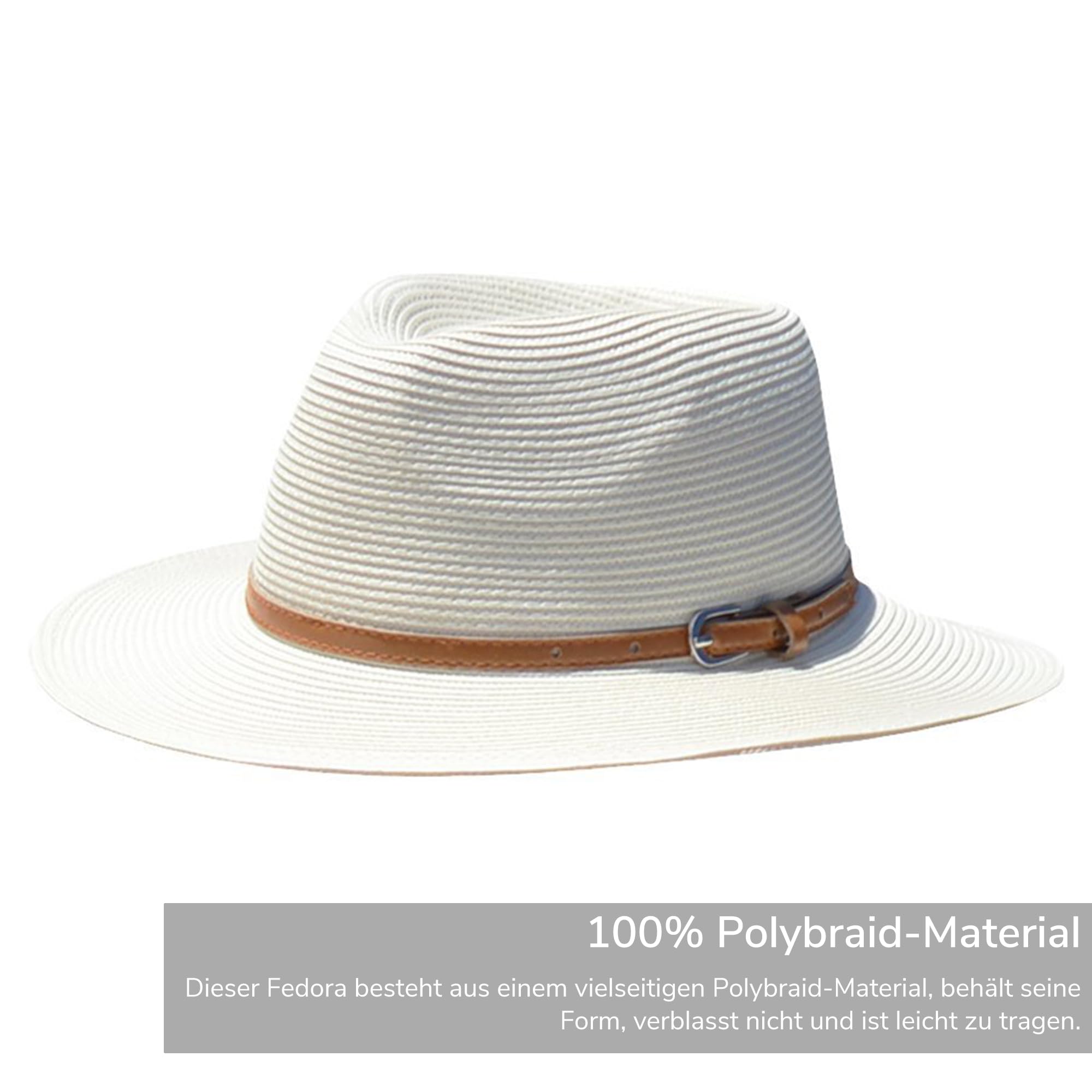 Bella Fedora - Faltbarer Sonnenhut mit breiter Krempe für Damen - Sommerhut mit Kordelzug und schmalem Gürtel