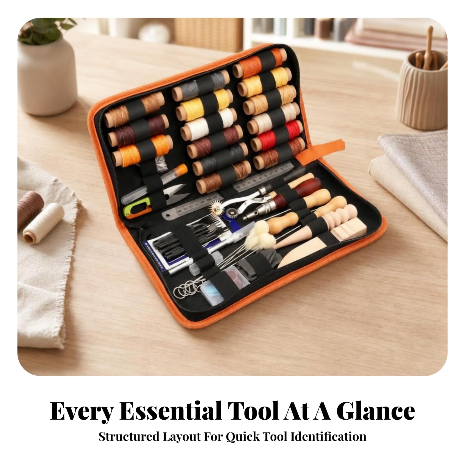 LeeQinersw Juego para Artesanía en Ergonómico | Diseño Portátil y Compacto, Kit Trabajo, Versátil, Herramienta Costura Mano, para Bricolaje, Taller, Mejorado