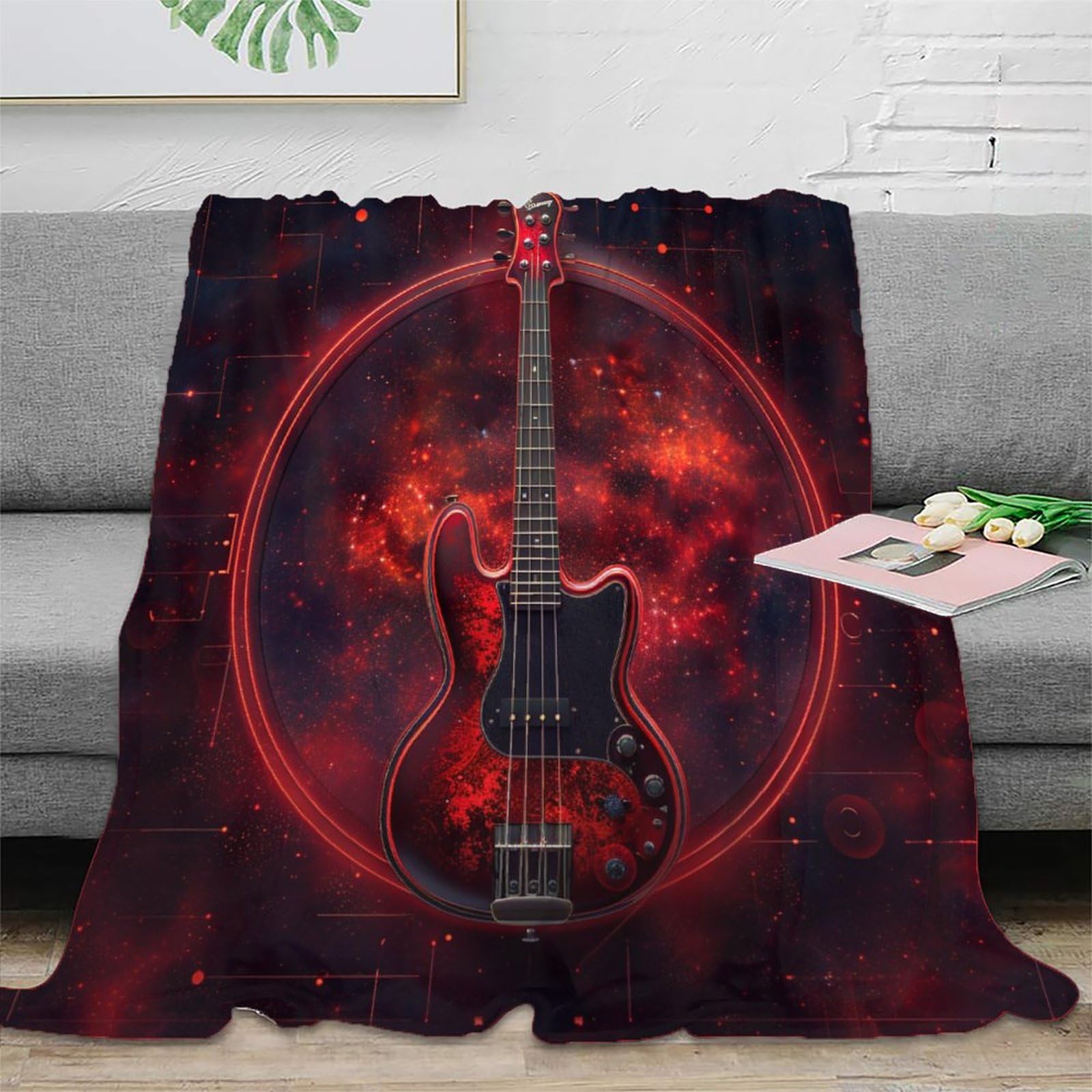 Couverture guitare en flanelle 3D pour des soirées cocooning