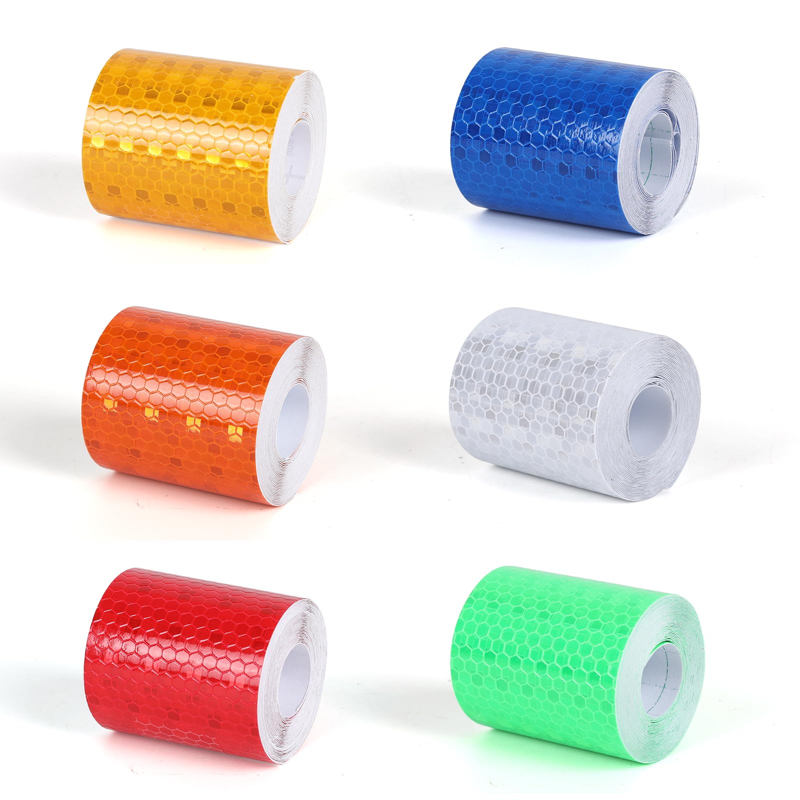 Nastro Catarifrangente Adesivo SYEYCW - 3 Rotoli 2cm X 3m, Rosso/Giallo/Bianco, Impermeabile Per Veicoli E Caschi - Foto 4