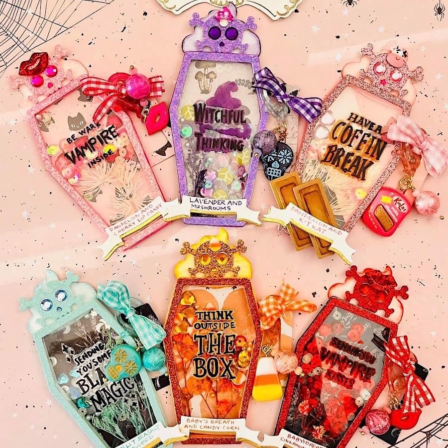 Miniatura 4 de KSCRAFT Taza de ataúd transparente de silicona transparente y troqueles de corte para álbumes de recortes, decoración en relieve, tarjeta de papel