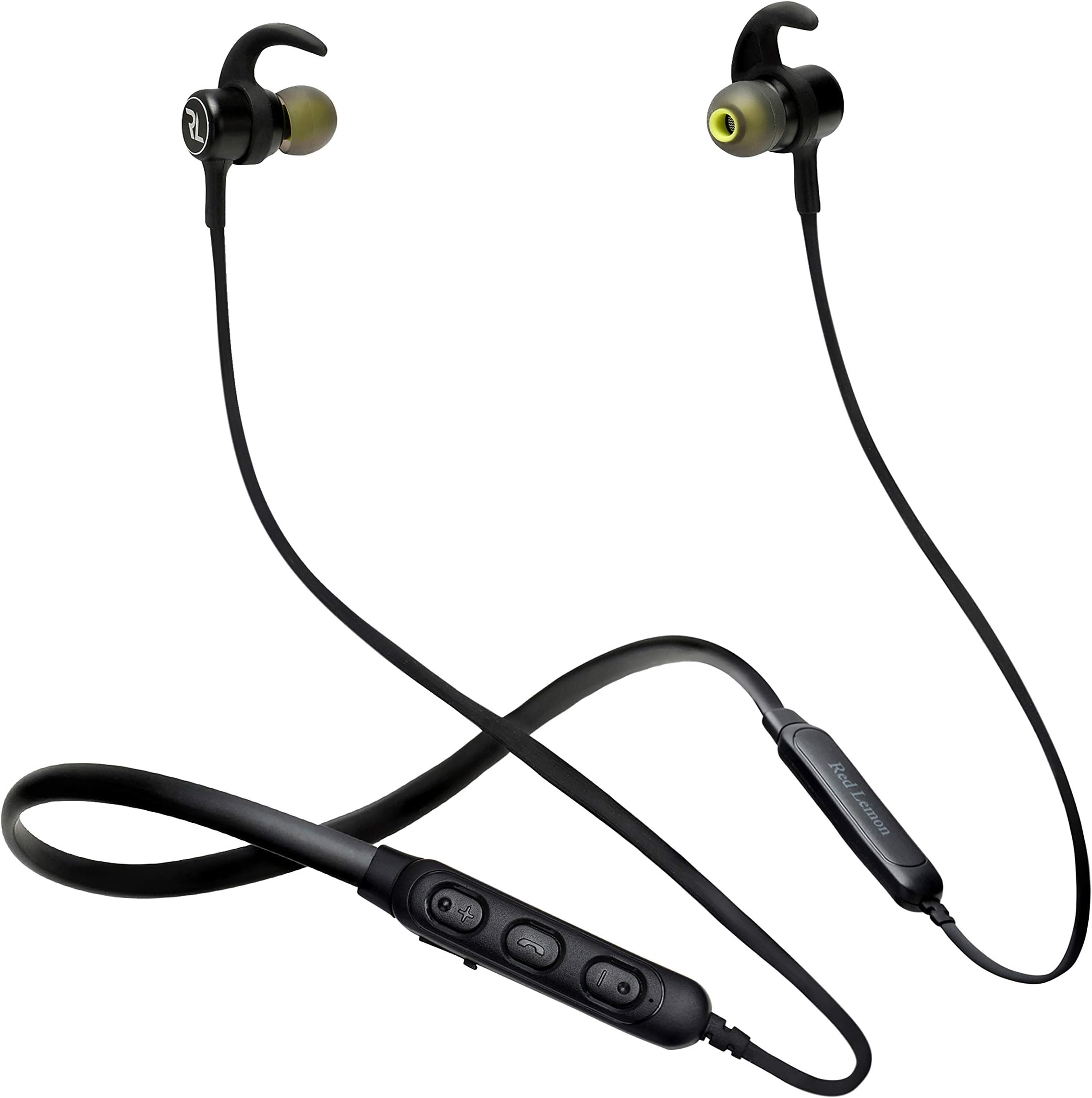 Red Lemon Dhoom D110 Sports Neckband,Buds, Vibration Alert, Bluetooth Wireless Earphone with Mic, 8hrs Battery & BT v5.0 (Jet Black)