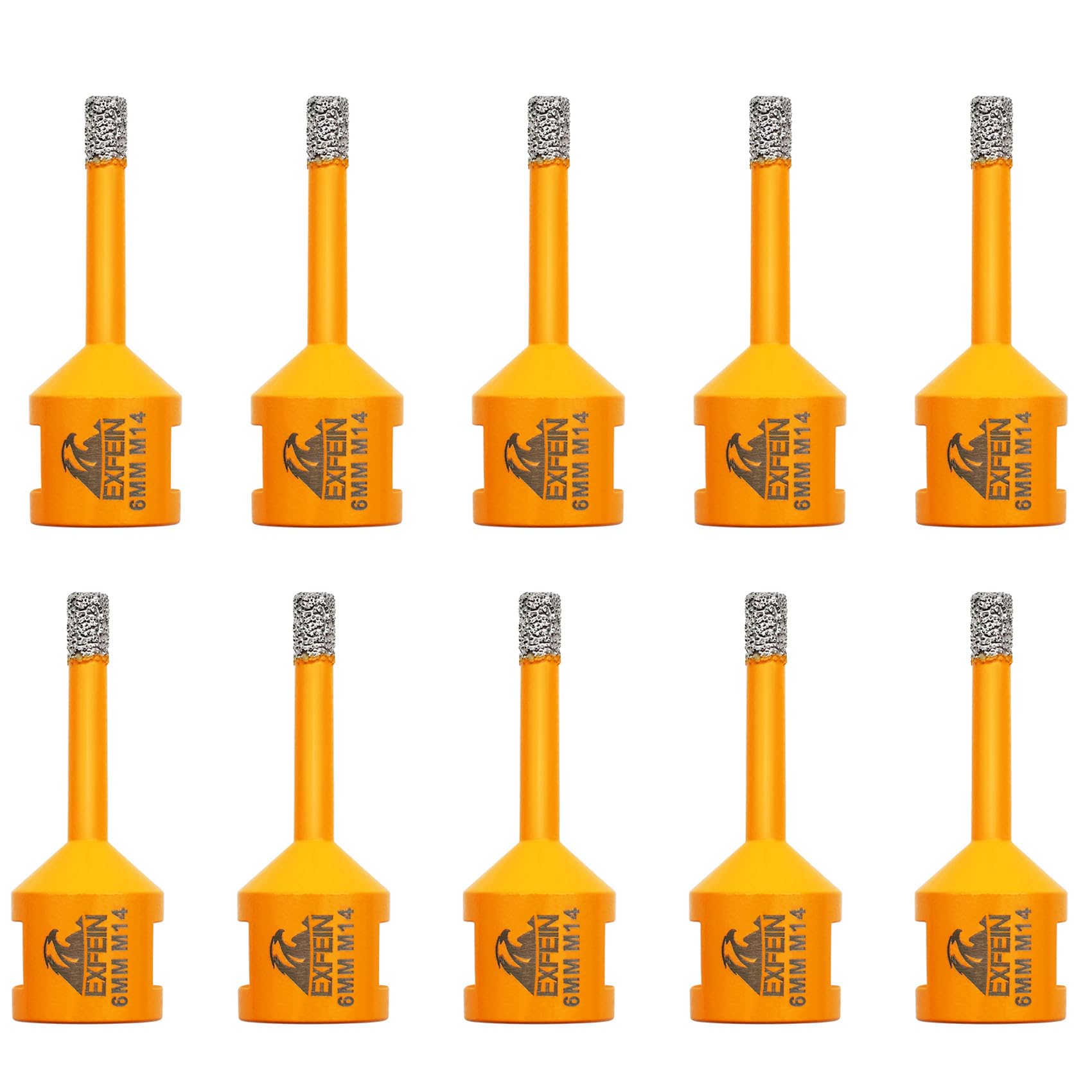 EXFEIN 10PCS 6MM Diamond Drill Bit Set,M14 Vacuum Brazed Diamond Drill Bit,Tile Drill Bits Set for Porcelain Tile, Ceramic, Marble, Granite